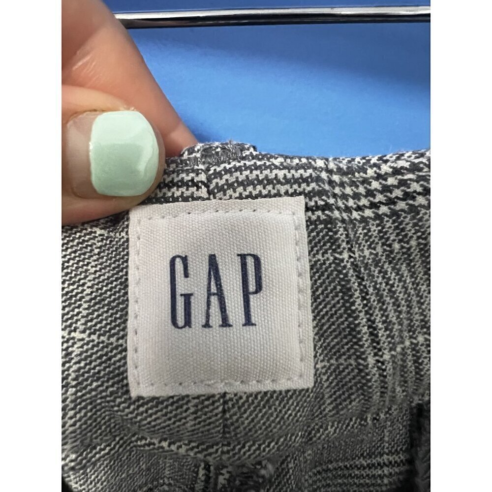 GAP Gray Plaid Slim Fit Womens Trousers With Pockets, WORK ATTIRE, WORK TROUSERS - Picture 8 of 10